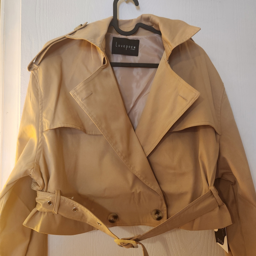 NWT Love Poem Cropped Trench
